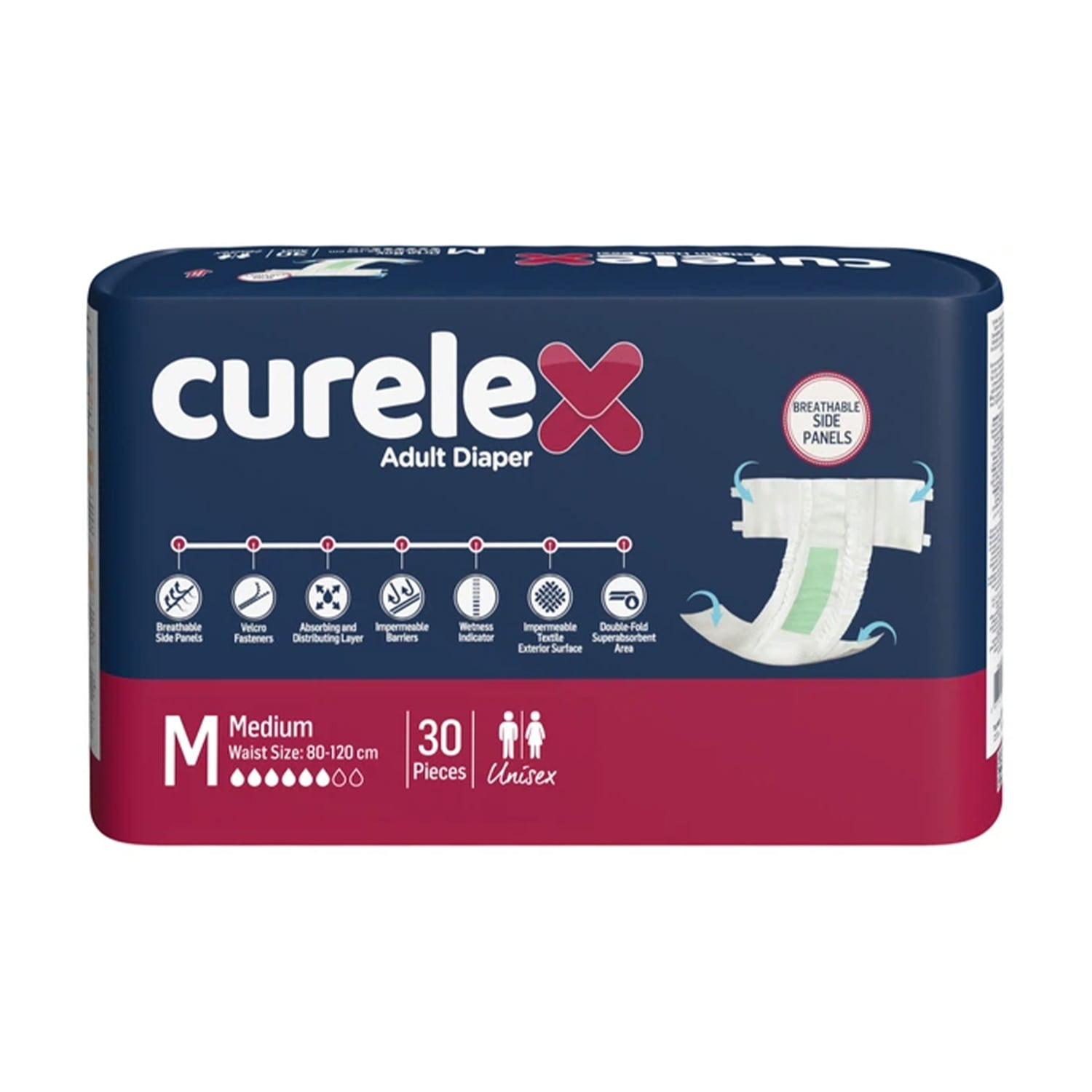 Підгузки для дорослих Curelex Medium (80-120 см), 30 шт